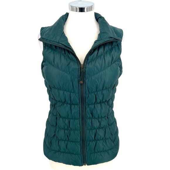 Athleta Downalicious Deluxe Vest Goose Down Lightweight Puffer Green Size Medium - Picture 1 of 15